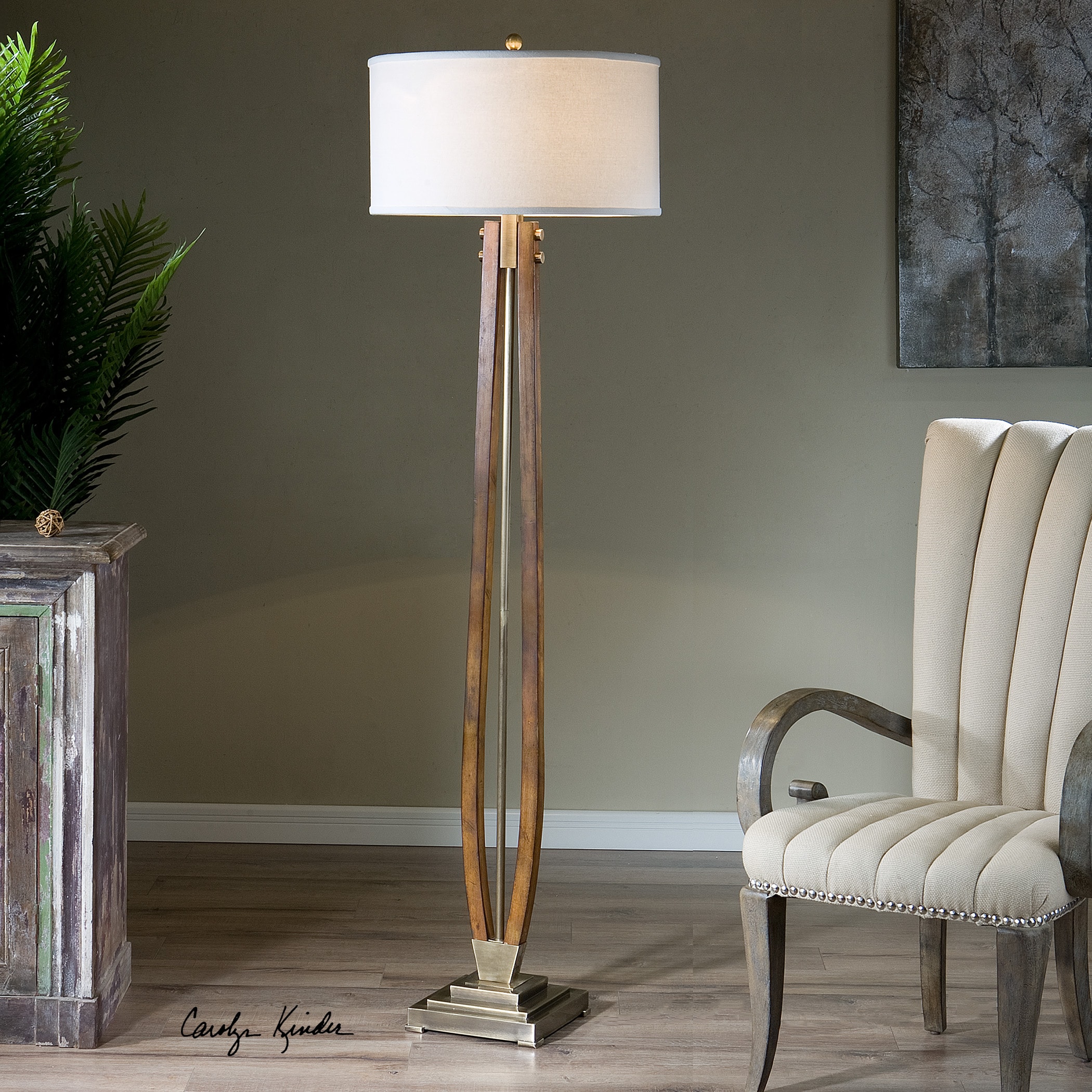 Boydton Burnished Wood Floor Lamp by Uttermost Fine Home
