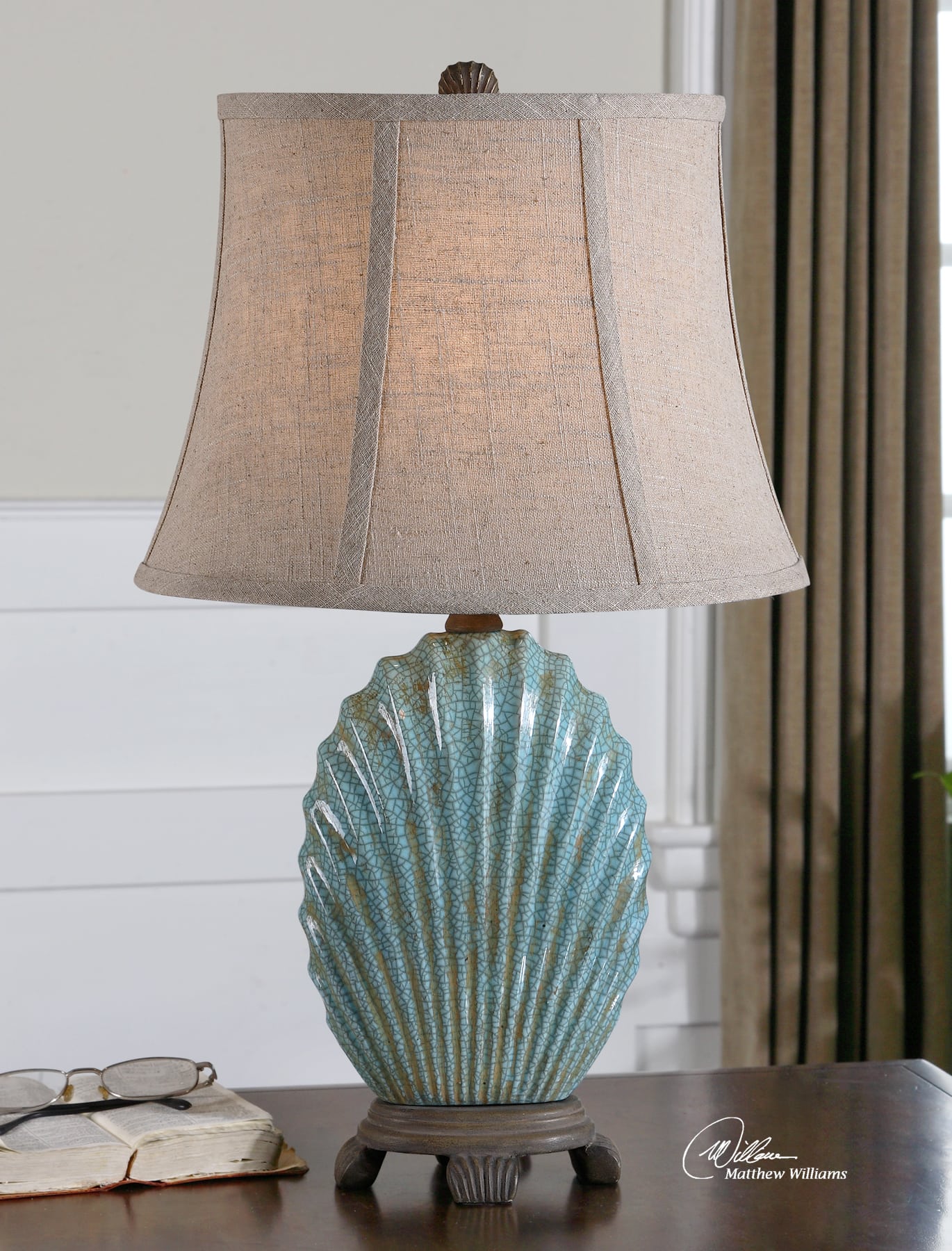Seashell Blue Lamp by Uttermost 23" Fine Home Lamps
