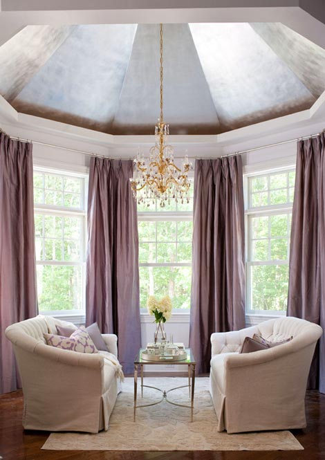 Traditional Sitting Area with Dramatic Bay Window