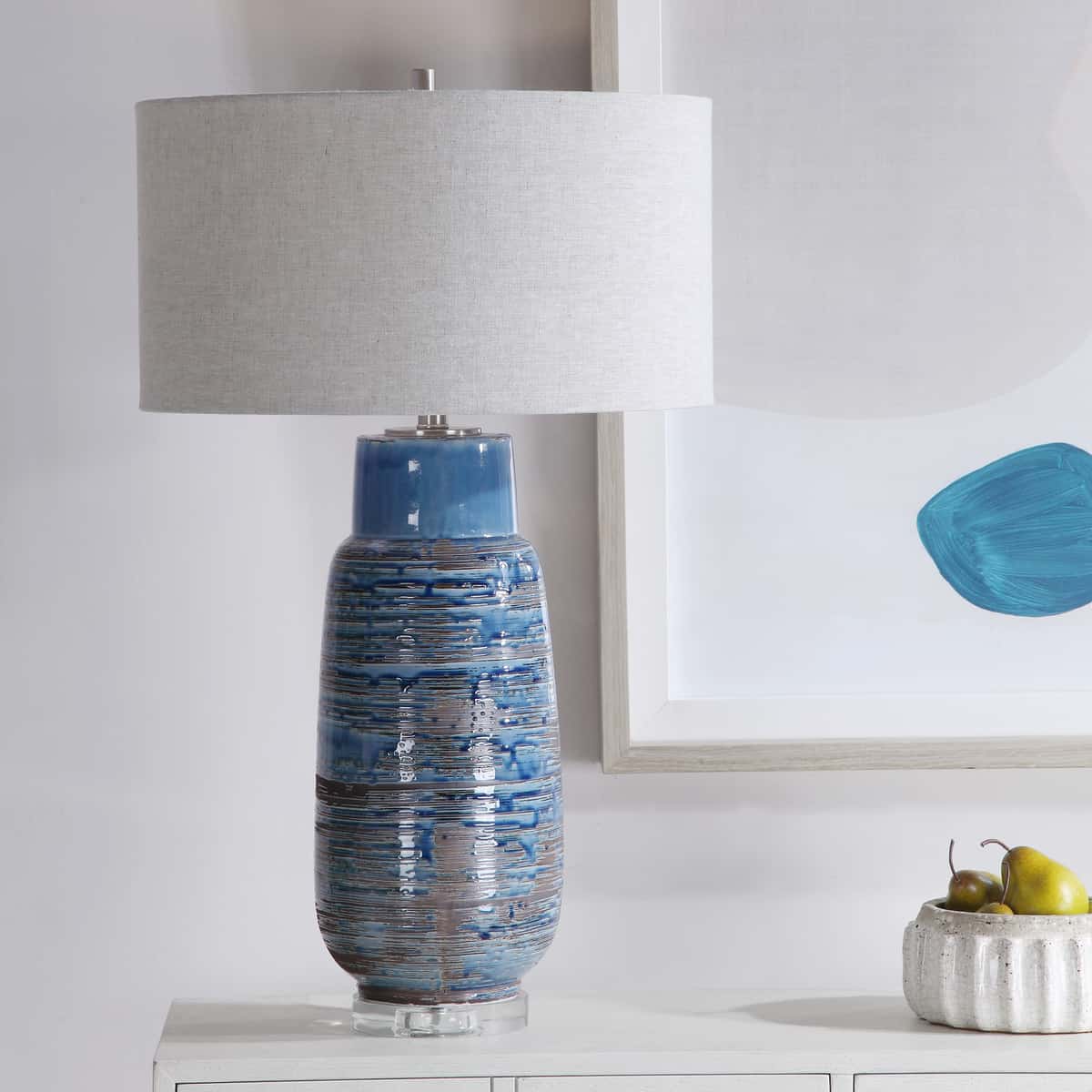 Uttermost Magellan Blue Table Lamp, Uttermost Table Lamps Uk