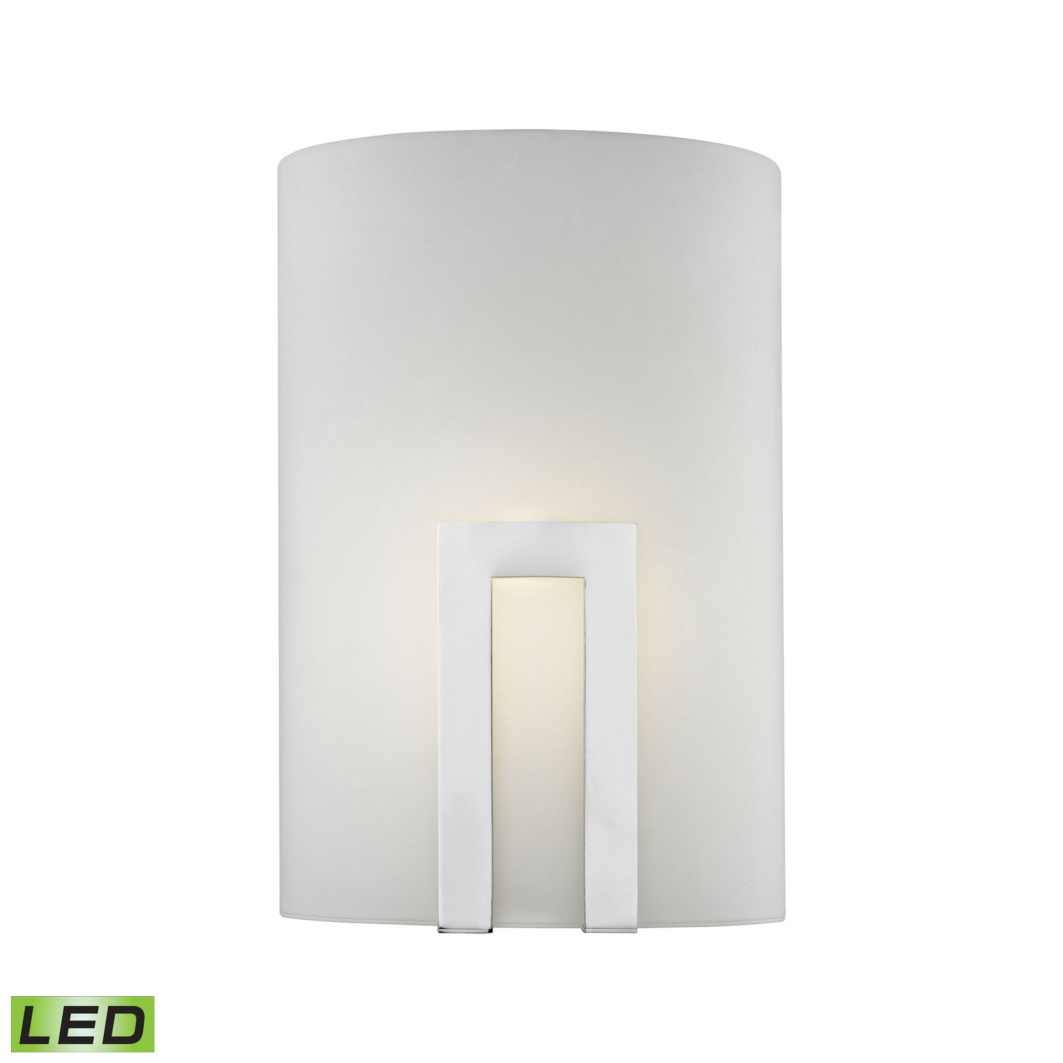 Portal 1-Light Sconce in Chrome with White Frosted Glass Diffuser - Integrated LED_WLS140-5-15