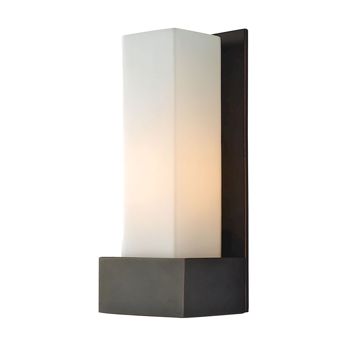 Solo Tall 1-Light Sconce in Oil Rubbed Bronze with White Opal Glass_WS121-10-45