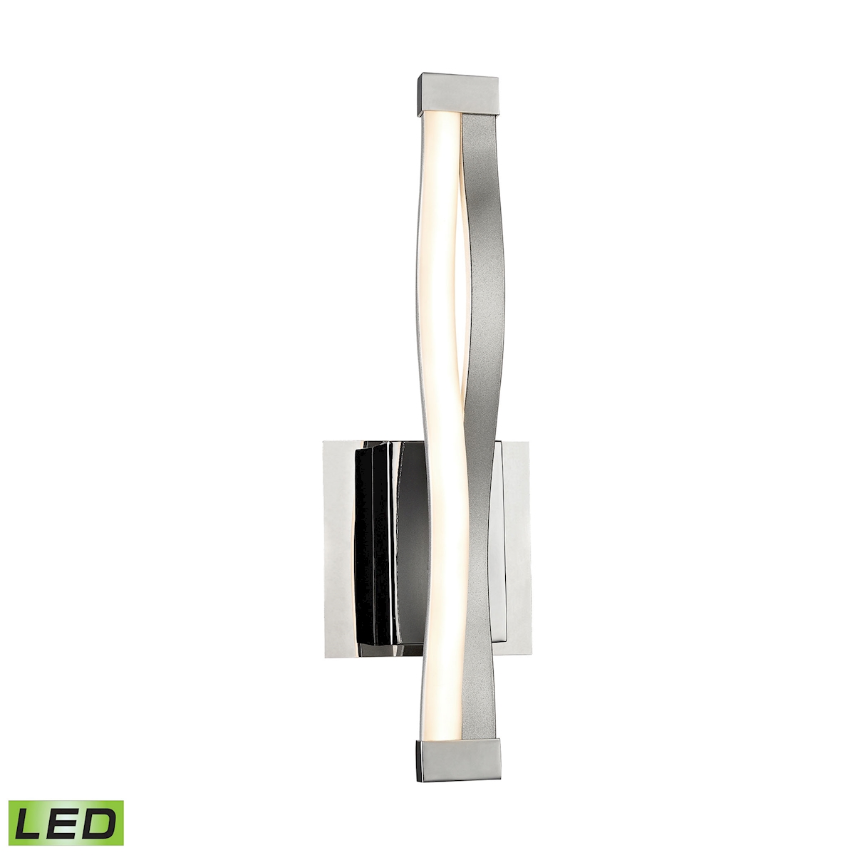 Twist 1-Light Wall Lamp in Aluminum and Chrome with Opal Glass Diffuser - Integrated LED_WSL1351-10-98